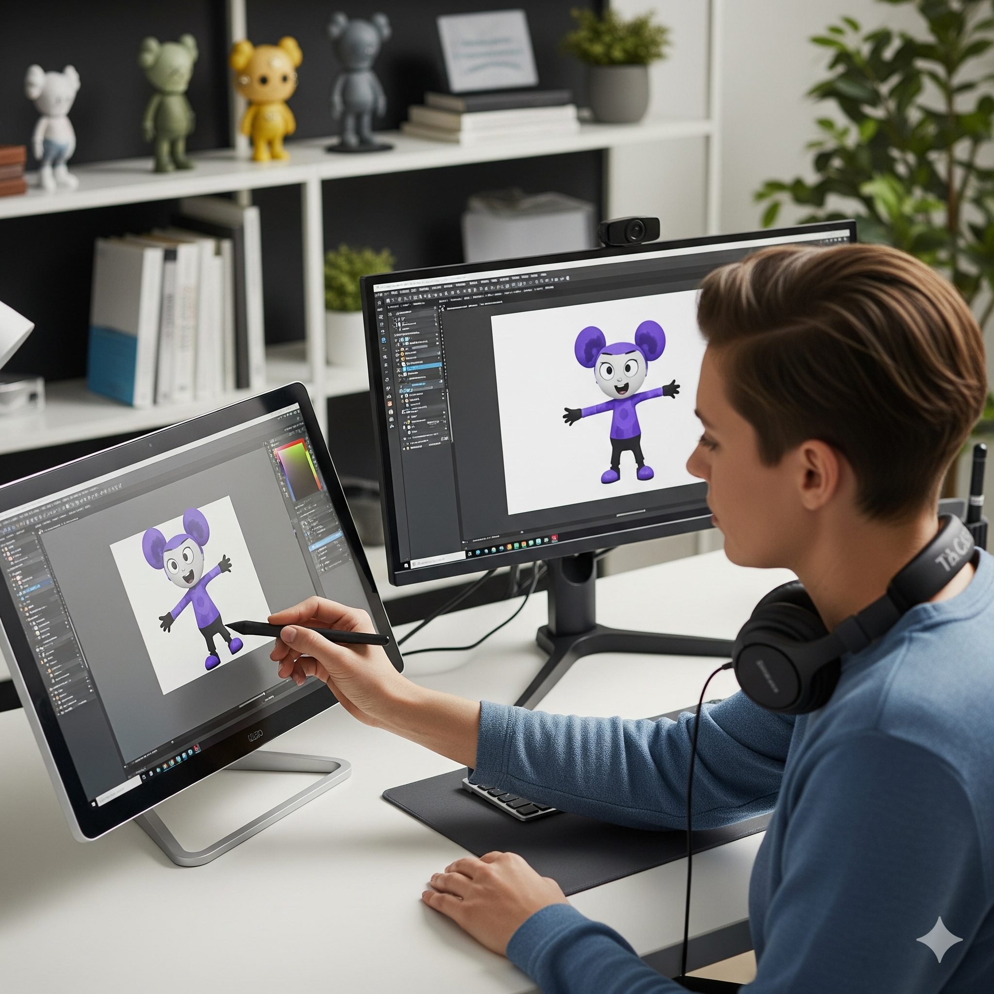 Animación digital de personajes animado en 2D y 3D para videos publicitarios corto para redes sociales como TikTok e Instagram.